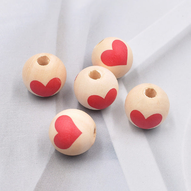 20pcs Valentine's Day Red Heart-Shaped Bead Set