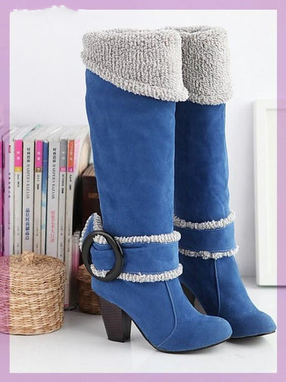 High Heeled Knee High Boots