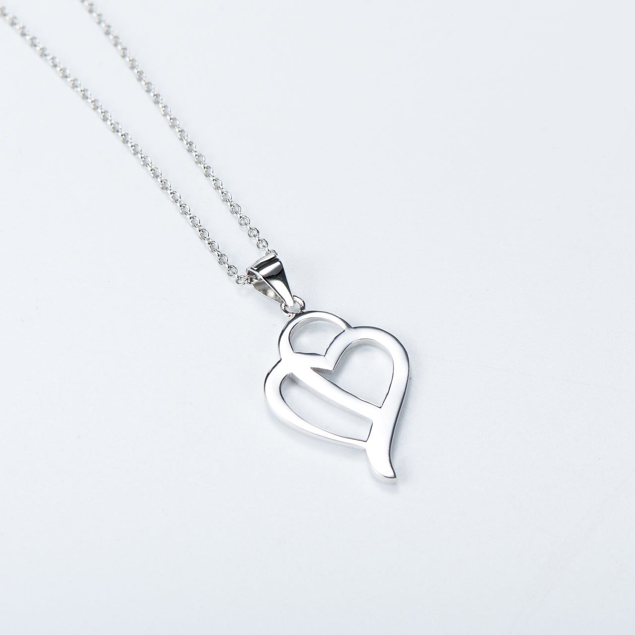 Heart Shape Pendant .925 Silver Necklace