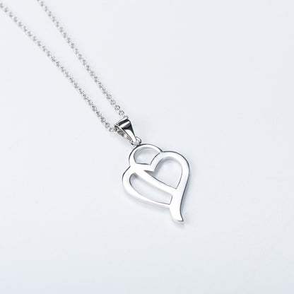 Heart Shape Pendant .925 Silver Necklace