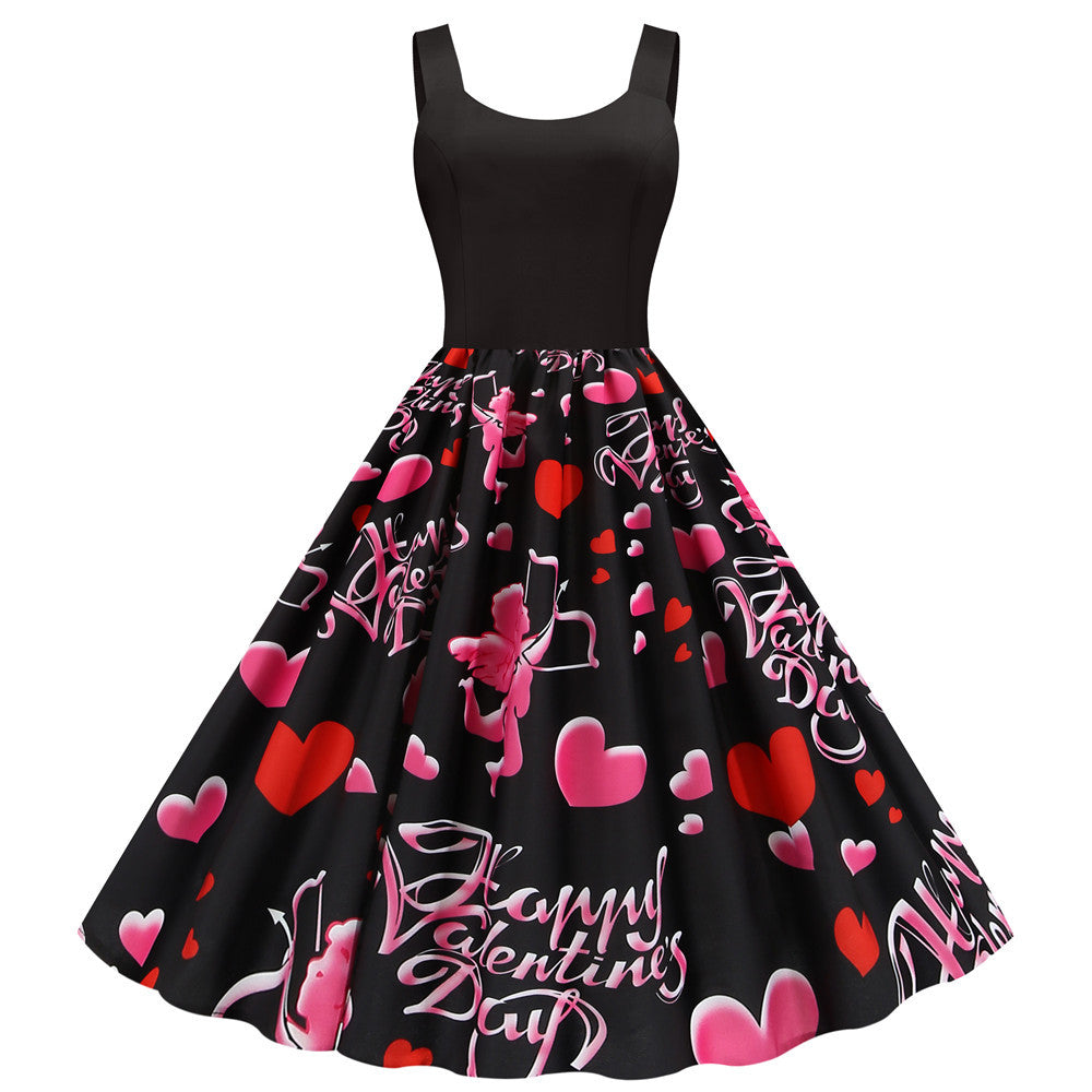 Vestido de fiesta estampado San Valentín