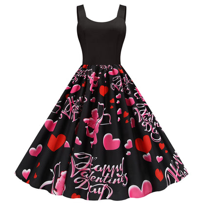 Valentine's Day print party dress