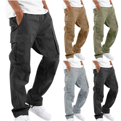 Workwear Drawstring Multi-pocket Casual Pants