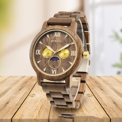 Reloj de madera de cuarzo deportivo de moda