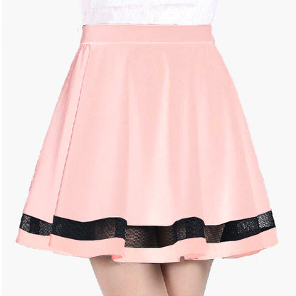 High waist pleated skirt A-line skirt