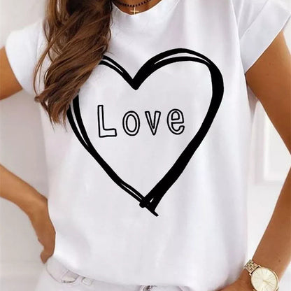 Valentine's Day T Shirt Print Casual