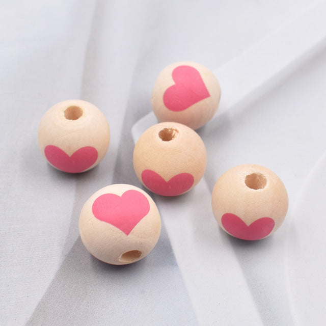 20pcs Valentine's Day Red Heart-Shaped Bead Set