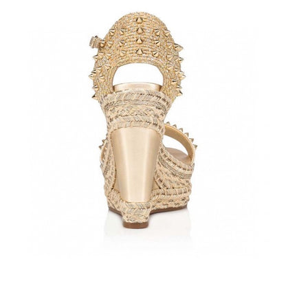 Wedge Heel Rivet Buckle Sandals