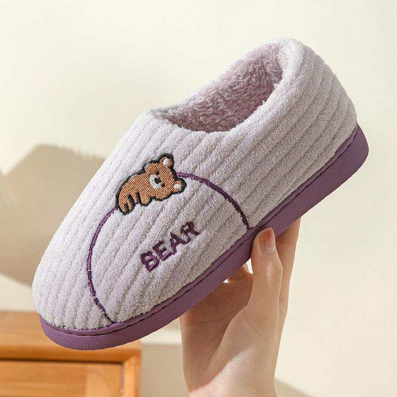 Zapatos de casa antideslizantes informales Bear Fuzzy