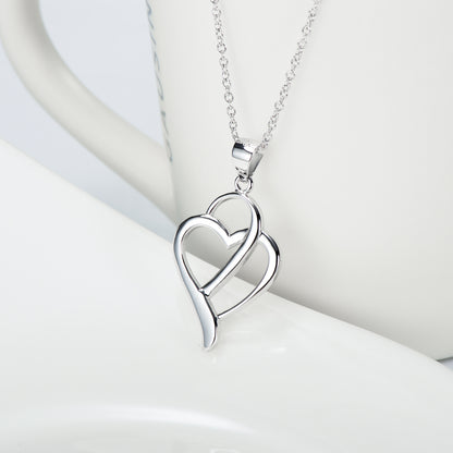 Heart Shape Pendant .925 Silver Necklace