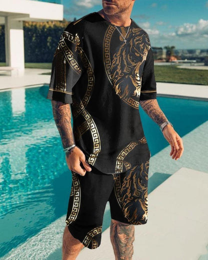 Fashion Printed Casual Sports Suit