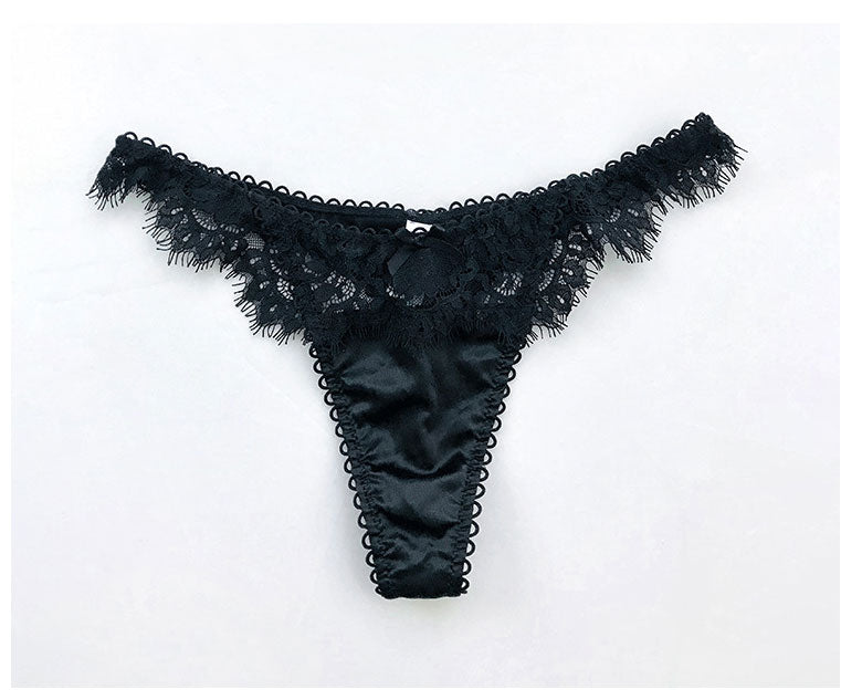 Women's Milk Silk Sexy Lace Thong Panties