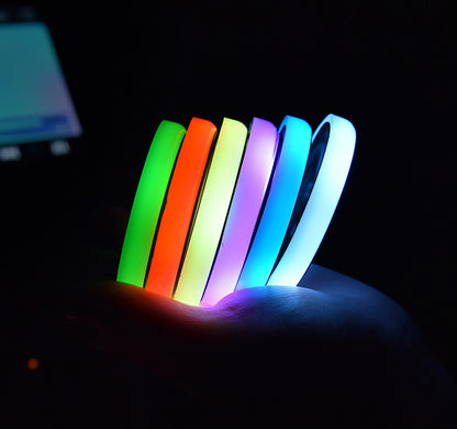 Posavasos colorido con luz LED, posavasos con carga Solar y USB, posavasos antideslizante, luz ambiental para coche automáticamente