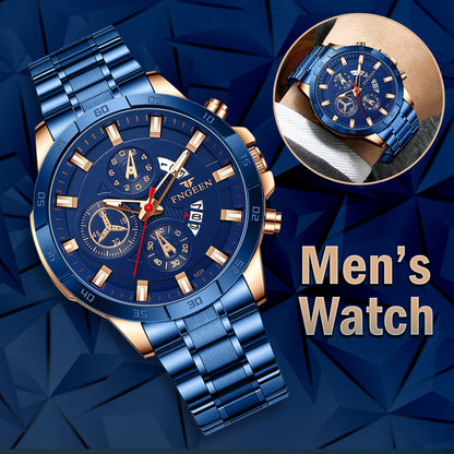 Waterproof Men Quartz Analog Watch Classic Stainless Steel