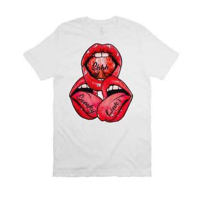 "Those Lips" Digital Printing Casual Round Neck Short Sleeves