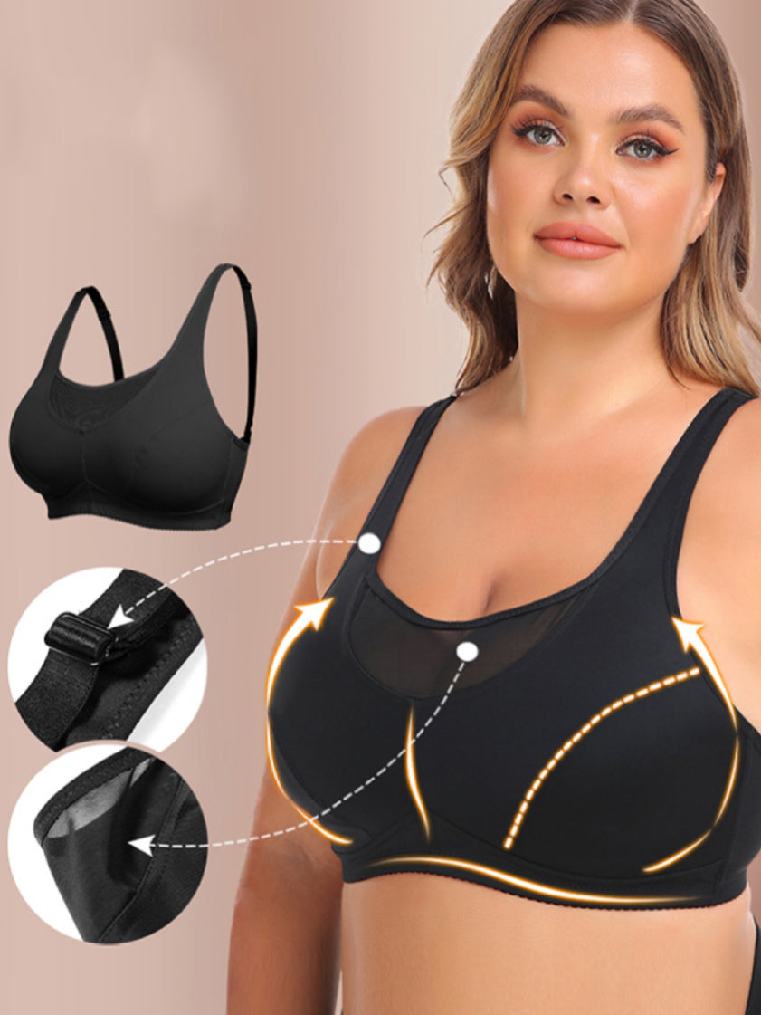 Large Size No Steel Ring Back Strap Vest Bra