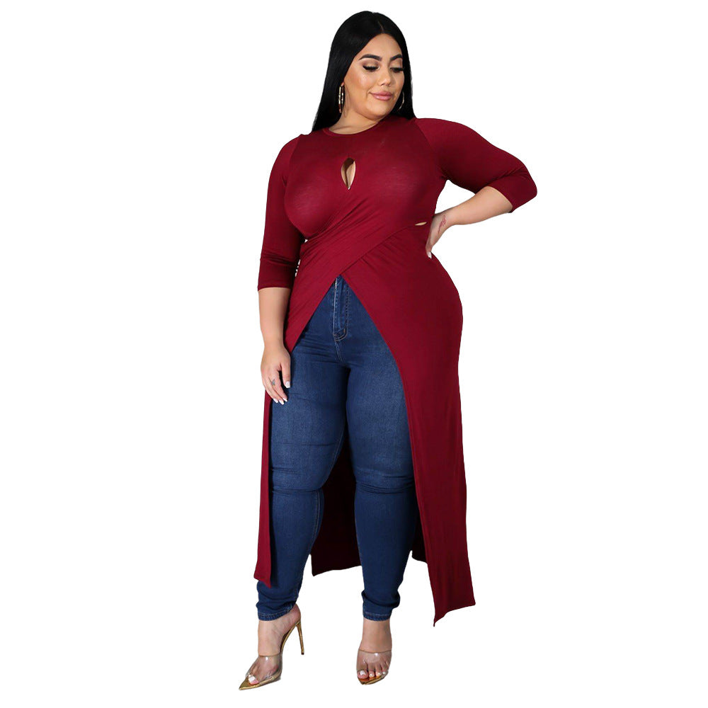 Plus Size Women's Split Dress Top