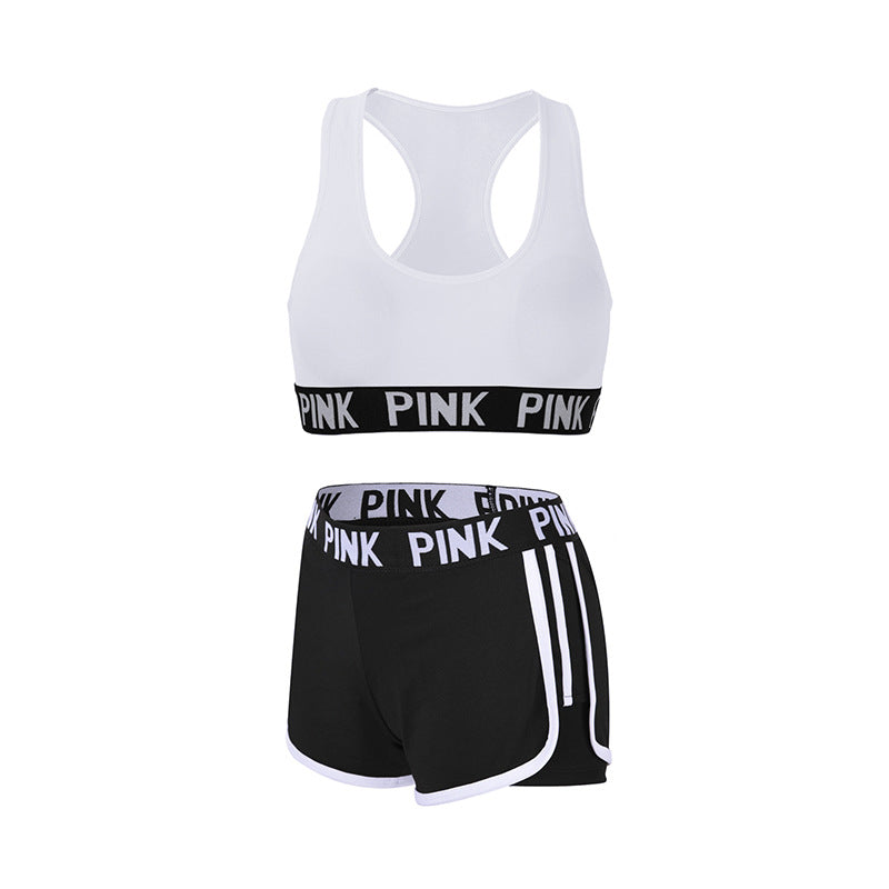 Knitted Sports Style Bra Shorts Suit