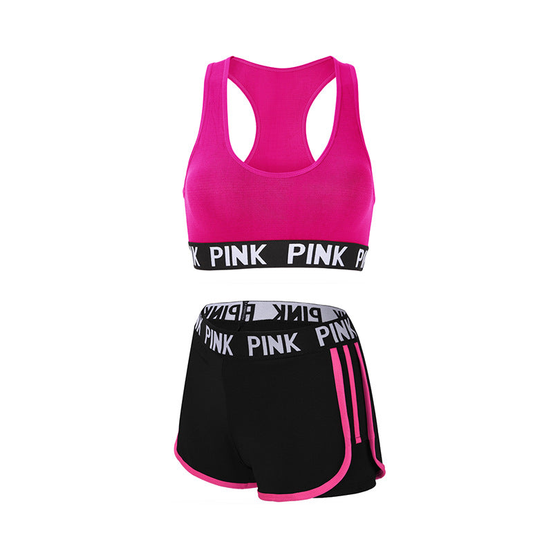 Knitted Sports Style Bra Shorts Suit