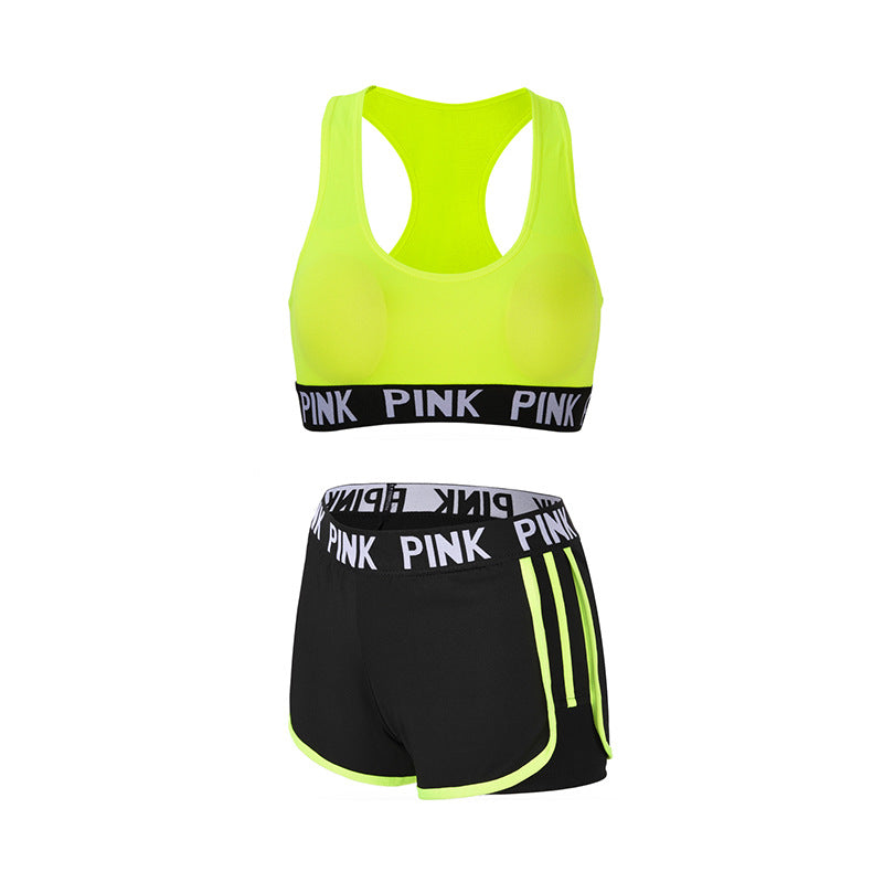 Knitted Sports Style Bra Shorts Suit