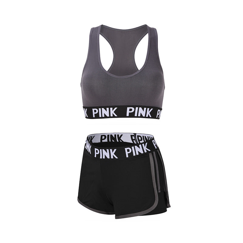 Knitted Sports Style Bra Shorts Suit