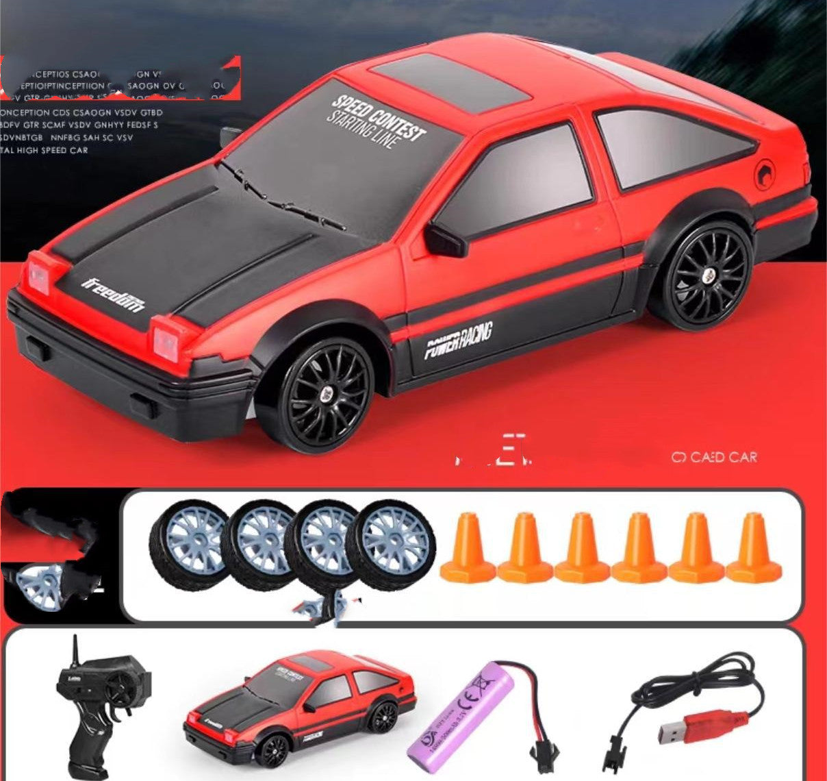 2.4G Drift Rc 4WD RC Drift Control remoto GTR RC Coche de carreras