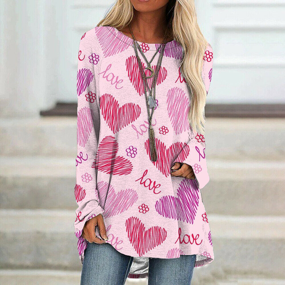 Love Print Long Sleeve Top