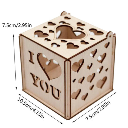 Caja de madera de proyección creativa del día de San Valentín