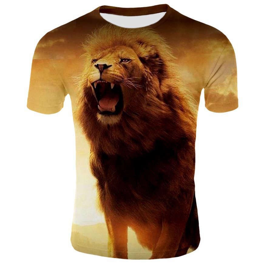 3d Men's T-shirt Animal Print Lion