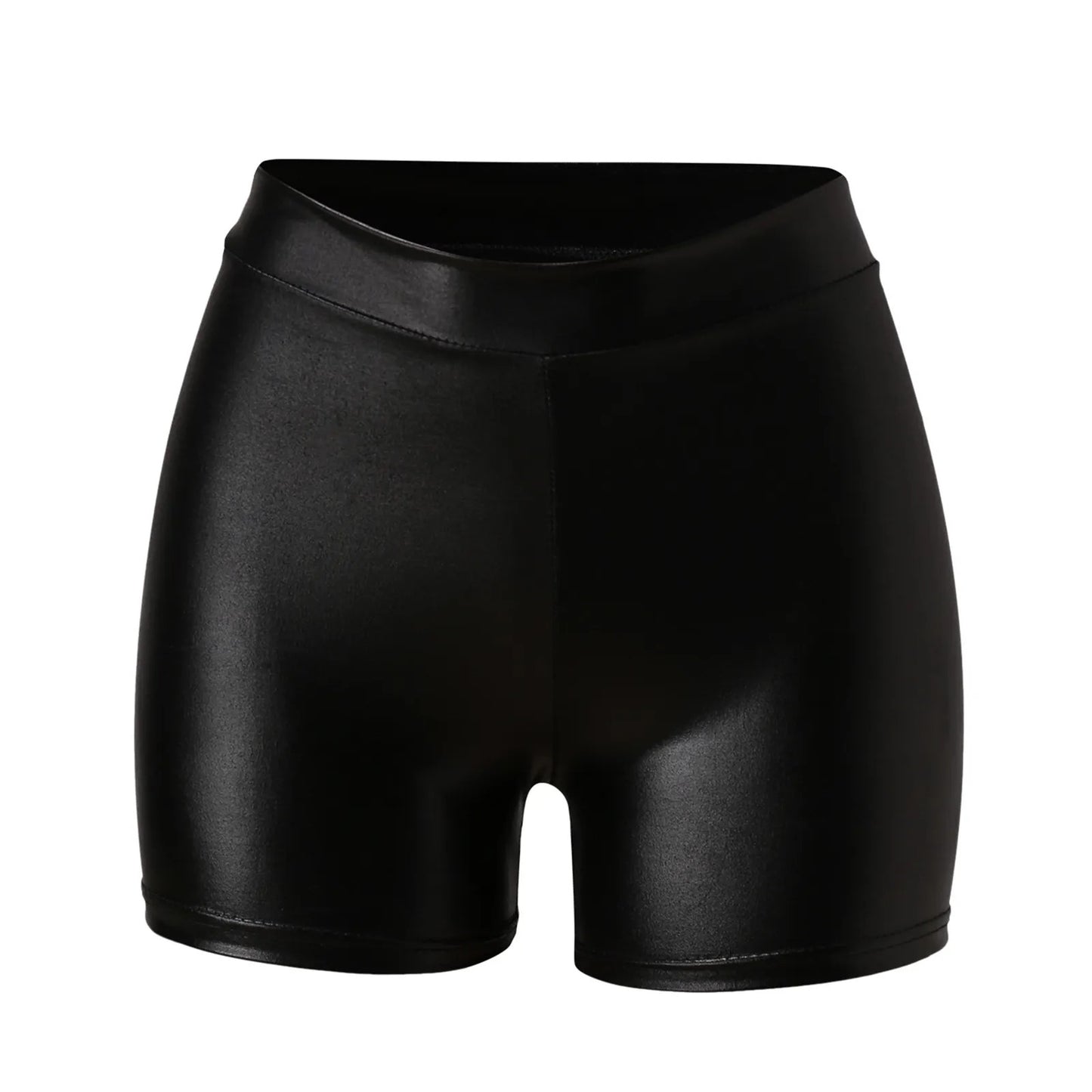 Slim Fit Leather High Waist Shorts