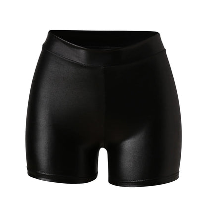 Shorts ajustados de cuero con cintura alta