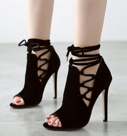 Fish mouth strap high heel sandals