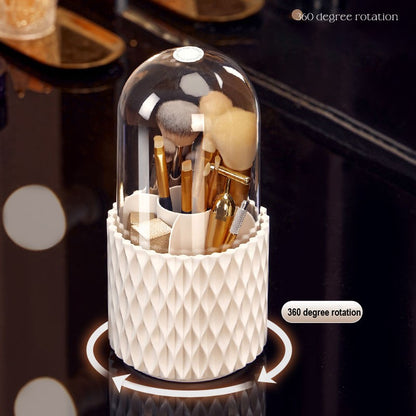 360 Rotating Large Capacity Transparent Makeup Brush Storage