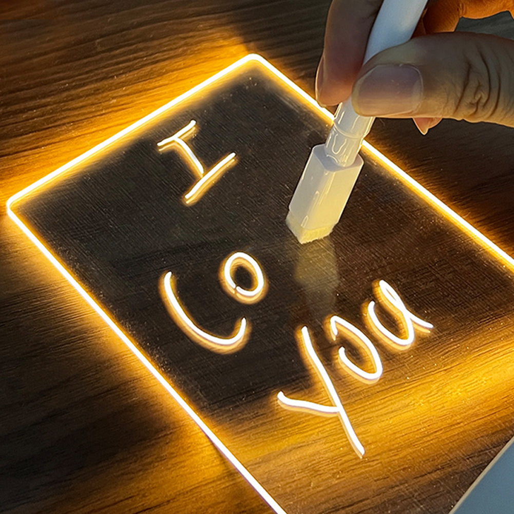 Tablero de mensajes USB con luz nocturna LED de nota creativa