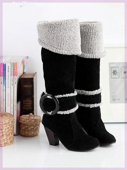 High Heeled Knee High Boots