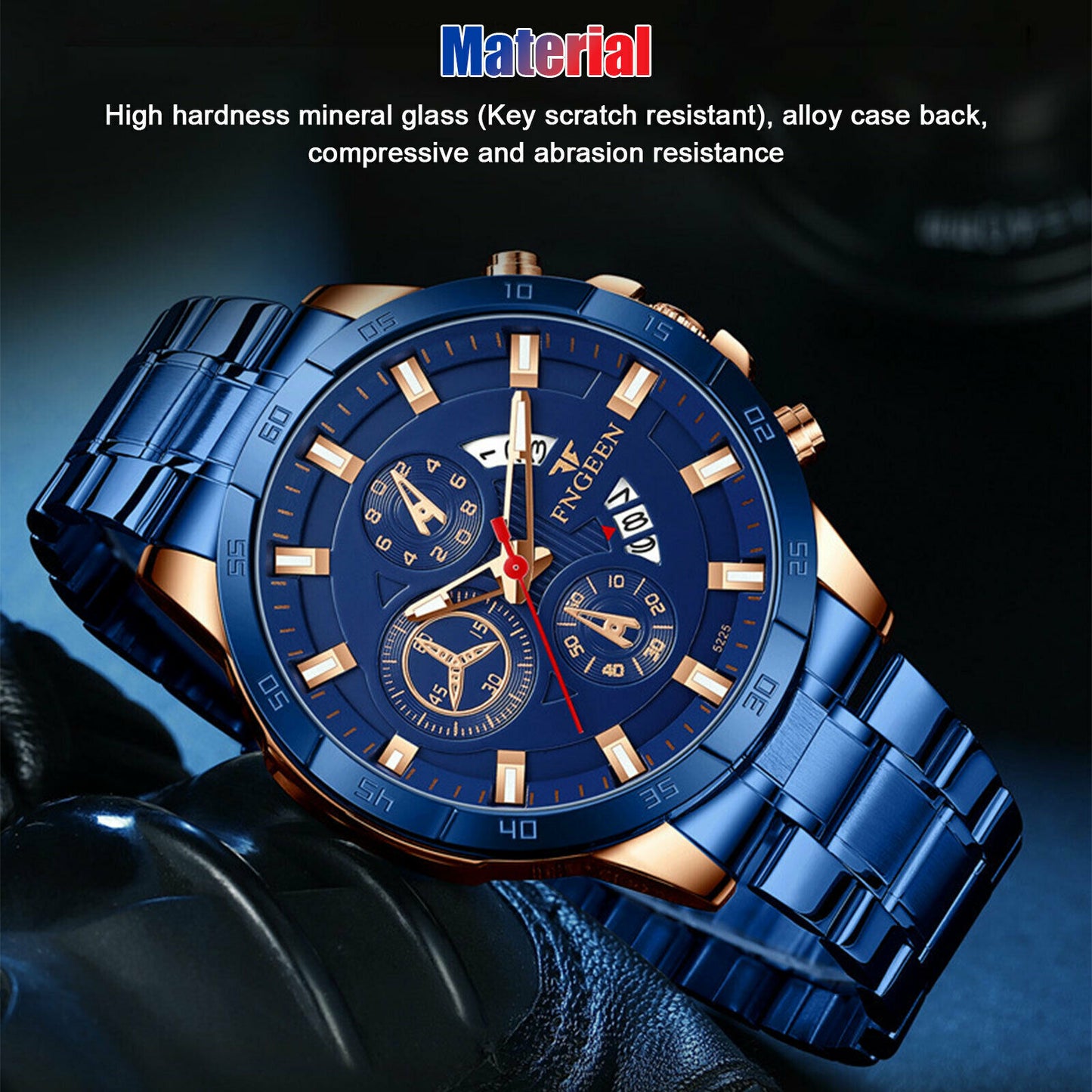 Waterproof Men Quartz Analog Watch Classic Stainless Steel