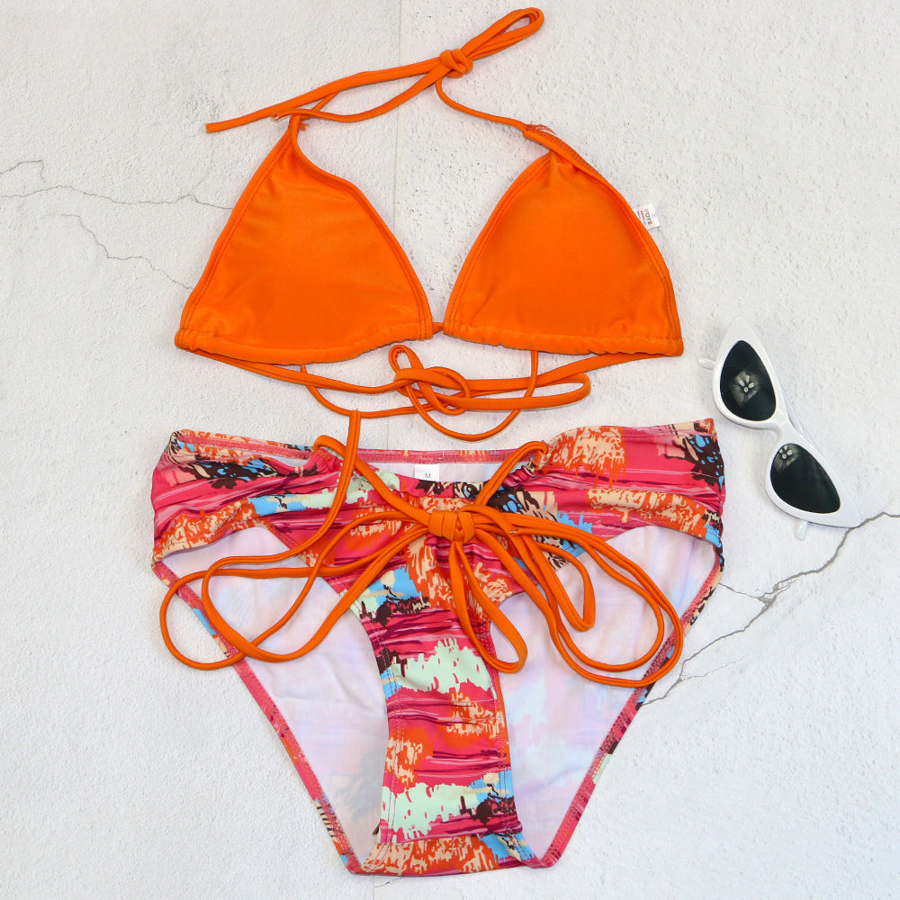 Waist Tie Bikini Swimsuit