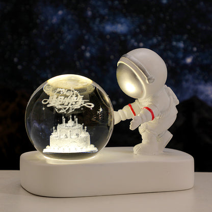 ALMOST 50% OFF!!! Glowing Planetary Galaxy Astronaut Crystal Ball Night Lights USB Power Warm Bedside Light Brithday Gift Night Lamp