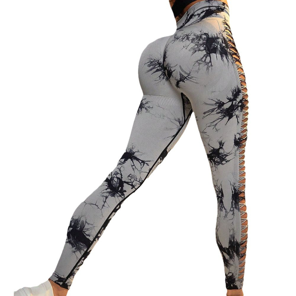 Breathable Quick-drying Hollow Tie-dye Yoga Pants