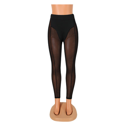 Mesh Stretch Black Tight Leggings