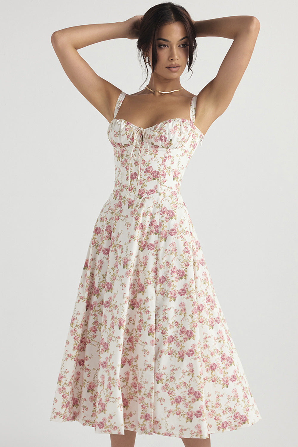Attractive Hollowed Out Floral Dress