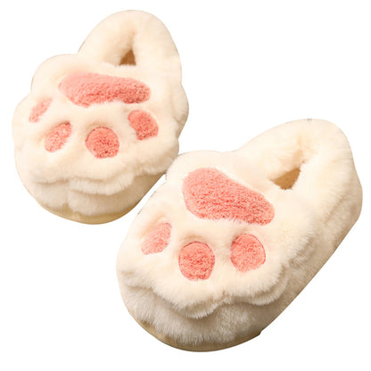 Cute Cat Claw Cotton Slippers Plush Slippers