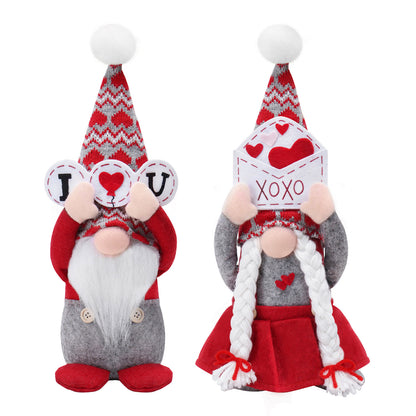 Valentine's Day Faceless Doll Raise Hand Decoration