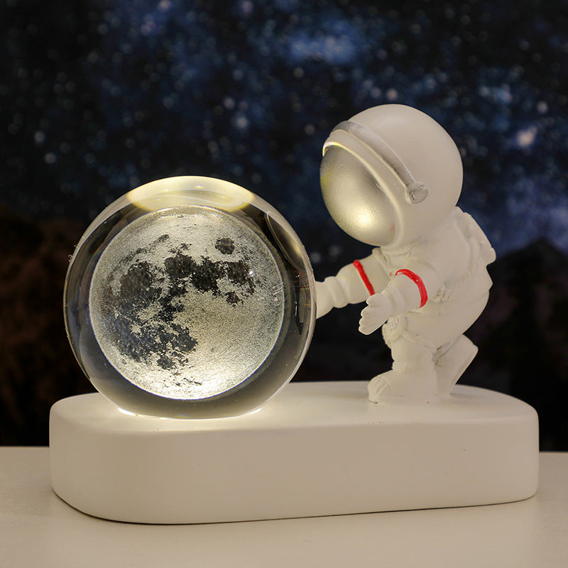 ALMOST 50% OFF!!! Glowing Planetary Galaxy Astronaut Crystal Ball Night Lights USB Power Warm Bedside Light Brithday Gift Night Lamp