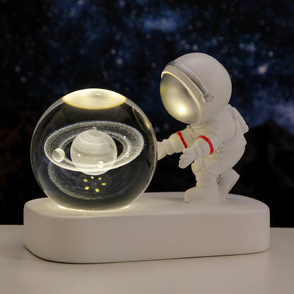 ALMOST 50% OFF!!! Glowing Planetary Galaxy Astronaut Crystal Ball Night Lights USB Power Warm Bedside Light Brithday Gift Night Lamp