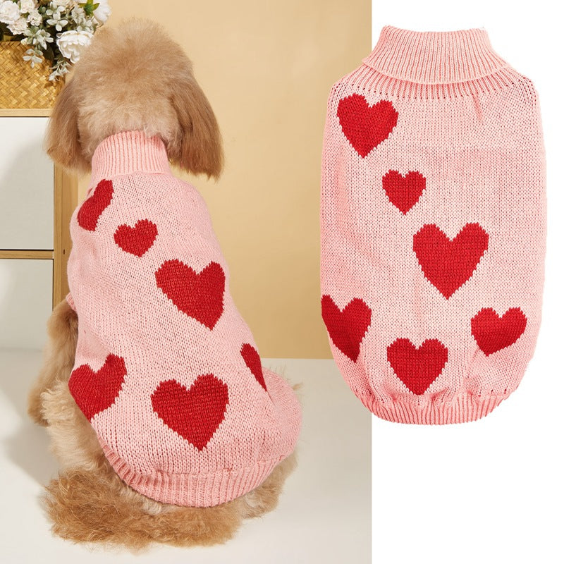 Valentine's Day Love Dog Knitted Sweater