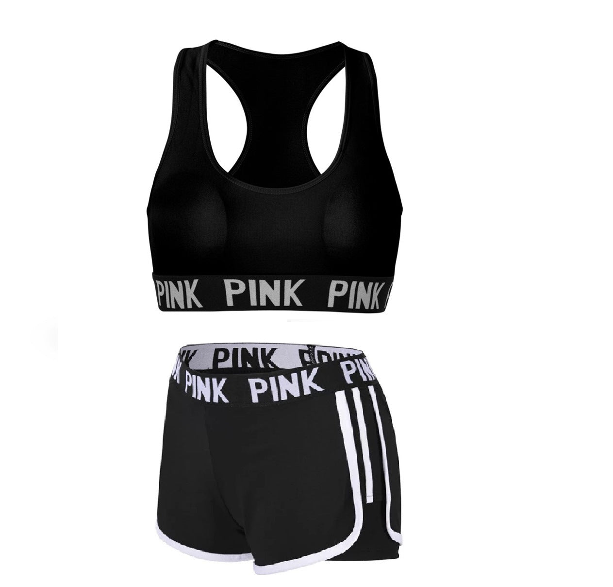 Knitted Sports Style Bra Shorts Suit