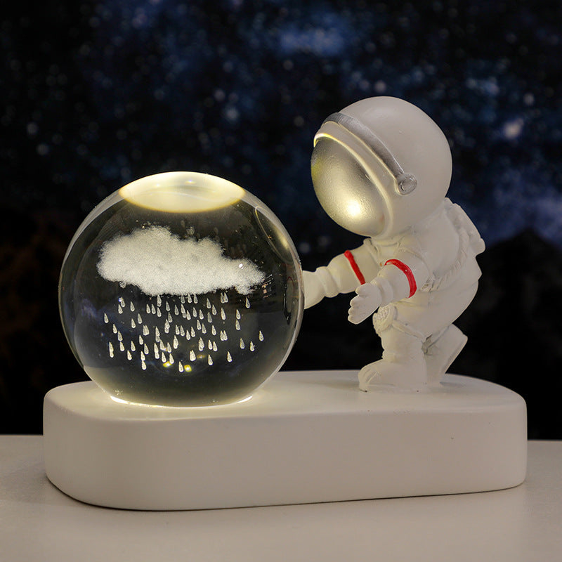 ALMOST 50% OFF!!! Glowing Planetary Galaxy Astronaut Crystal Ball Night Lights USB Power Warm Bedside Light Brithday Gift Night Lamp