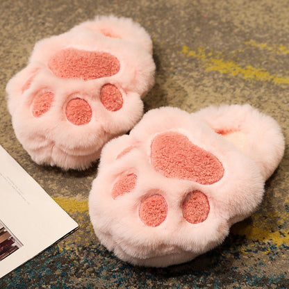 Cute Cat Claw Cotton Slippers Plush Slippers