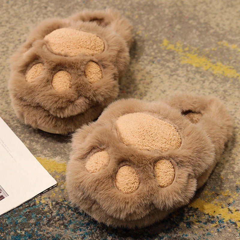 Cute Cat Claw Cotton Slippers Plush Slippers